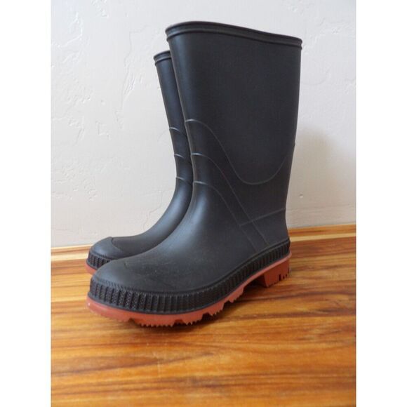 Wonder Nation Unisex Black Slip on Chore Rain Boots | 2 - Picture 3 of 8